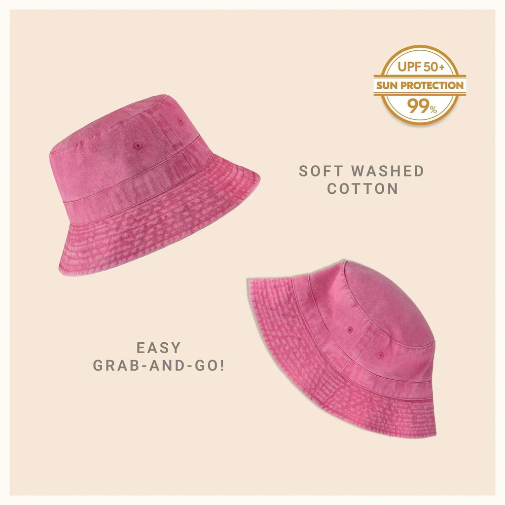Bob en toile - Coton lavé, bord malléable - Protection solaire UPF