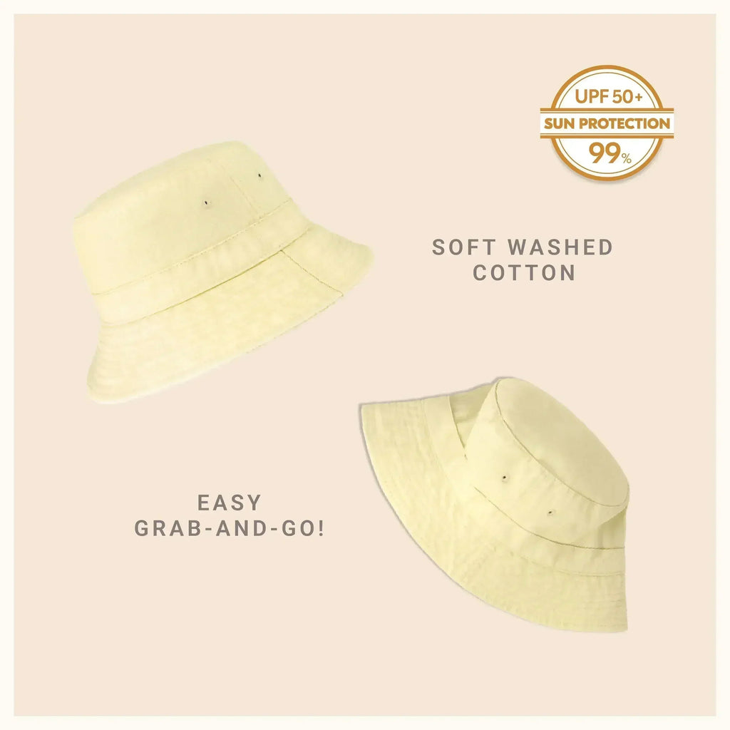 Bob en toile - Coton lavé, bord malléable - Protection solaire UPF
