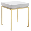 Table de chevet Bianca, cadre carré, laque très brillante