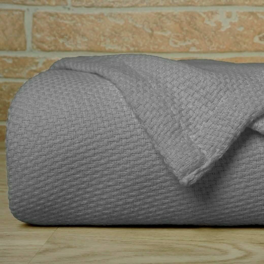 Couverture thermique en 100 % coton tissage gaufré Bibb Home