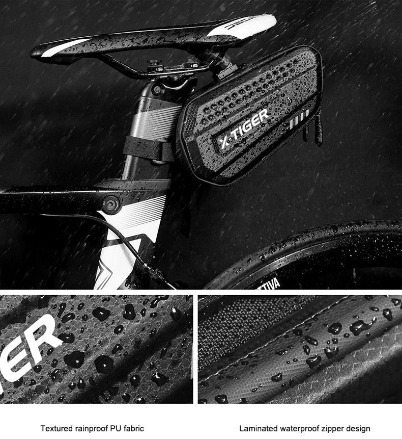 Sac de vélo étanche pour vélo de route 1,2 L Grande capacité Sac arrière sous la selle pour accessoires de vélo Sacoche de selle de vélo Pochette de selle de vélo pour rangement d'accessoires de vélo de montagne et de route
