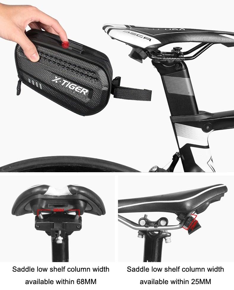 Sac de vélo étanche pour vélo de route 1,2 L Grande capacité Sac arrière sous la selle pour accessoires de vélo Sacoche de selle de vélo Pochette de selle de vélo pour rangement d'accessoires de vélo de montagne et de route