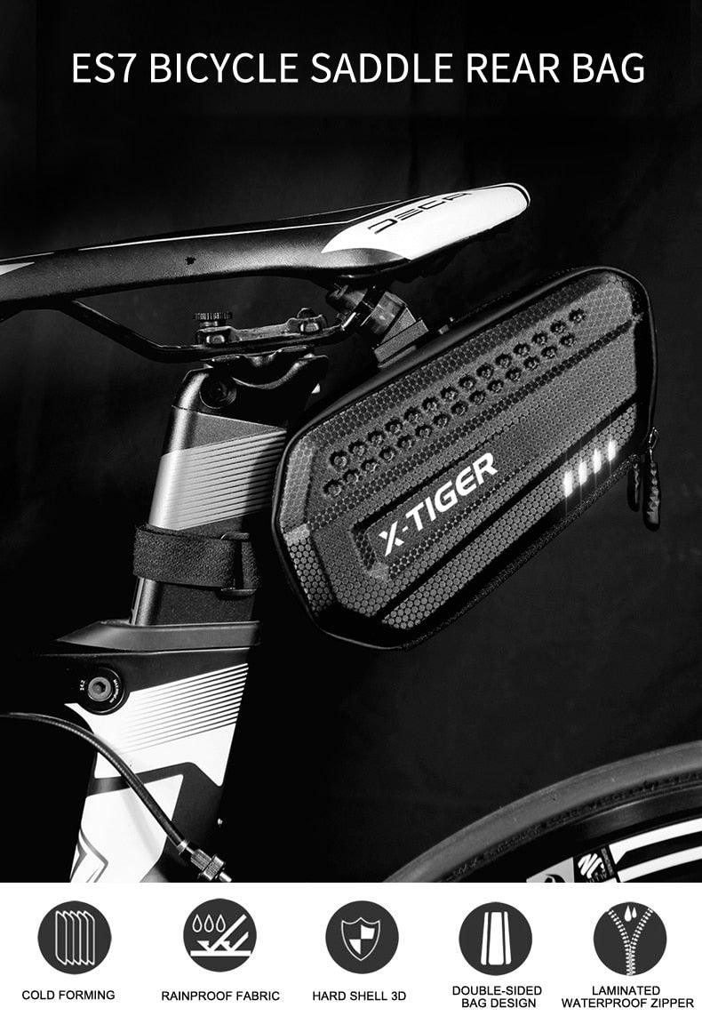 Sac de vélo étanche pour vélo de route 1,2 L Grande capacité Sac arrière sous la selle pour accessoires de vélo Sacoche de selle de vélo Pochette de selle de vélo pour rangement d'accessoires de vélo de montagne et de route