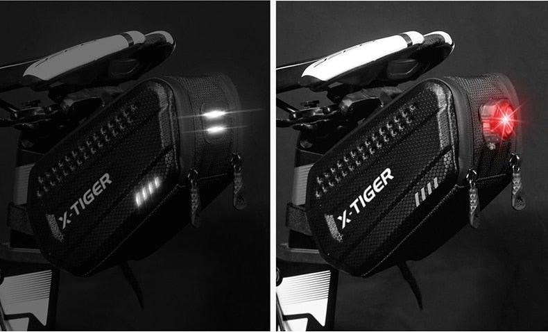 Sac de vélo étanche pour vélo de route 1,2 L Grande capacité Sac arrière sous la selle pour accessoires de vélo Sacoche de selle de vélo Pochette de selle de vélo pour rangement d'accessoires de vélo de montagne et de route