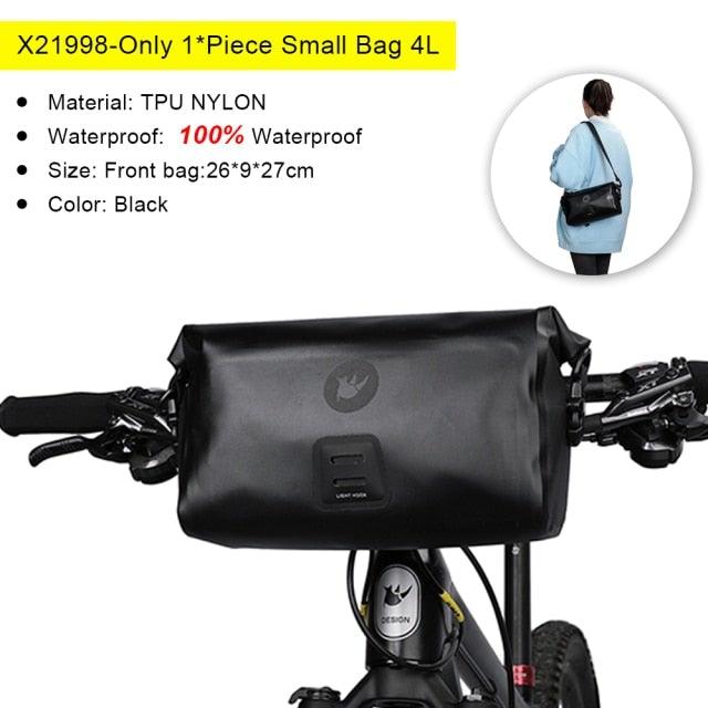 Sac de vélo étanche grande capacité, sac de guidon, 2 pièces, sac de cyclisme pour tube avant, accessoires de vélo, sac de vélo étanche pour guidon de vélo, accessoires de cyclisme pour vélo de sport