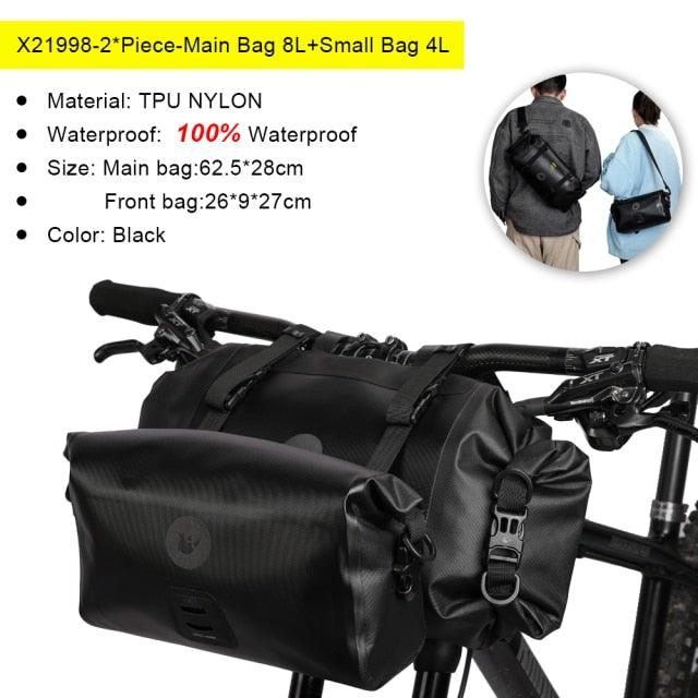 Sac de vélo étanche grande capacité, sac de guidon, 2 pièces, sac de cyclisme pour tube avant, accessoires de vélo, sac de vélo étanche pour guidon de vélo, accessoires de cyclisme pour vélo de sport