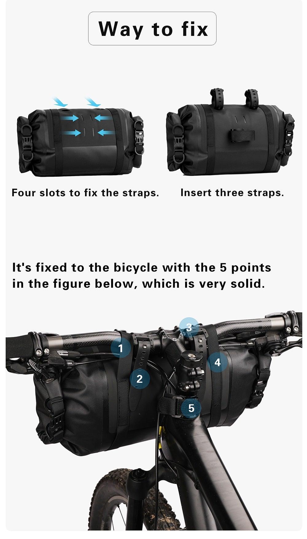 Sac de vélo étanche grande capacité, sac de guidon, 2 pièces, sac de cyclisme pour tube avant, accessoires de vélo, sac de vélo étanche pour guidon de vélo, accessoires de cyclisme pour vélo de sport