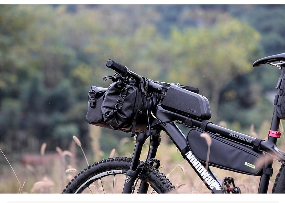 Sac de vélo étanche grande capacité, sac de guidon, 2 pièces, sac de cyclisme pour tube avant, accessoires de vélo, sac de vélo étanche pour guidon de vélo, accessoires de cyclisme pour vélo de sport