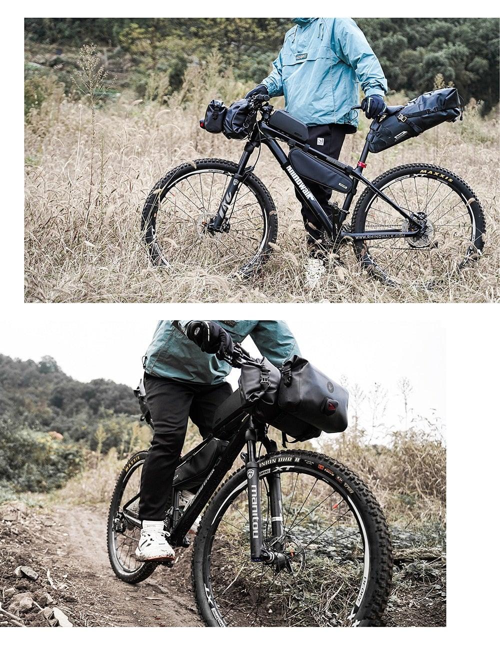 Sac de vélo étanche grande capacité, sac de guidon, 2 pièces, sac de cyclisme pour tube avant, accessoires de vélo, sac de vélo étanche pour guidon de vélo, accessoires de cyclisme pour vélo de sport