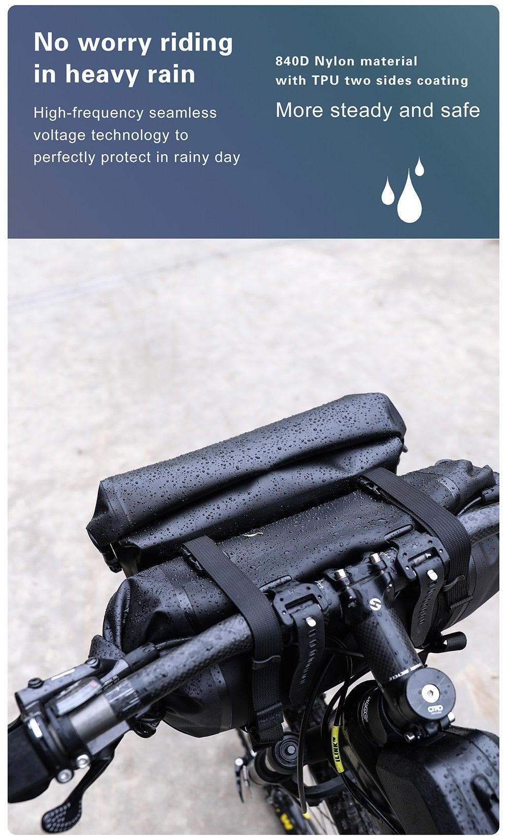 Sac de vélo étanche grande capacité, sac de guidon, 2 pièces, sac de cyclisme pour tube avant, accessoires de vélo, sac de vélo étanche pour guidon de vélo, accessoires de cyclisme pour vélo de sport