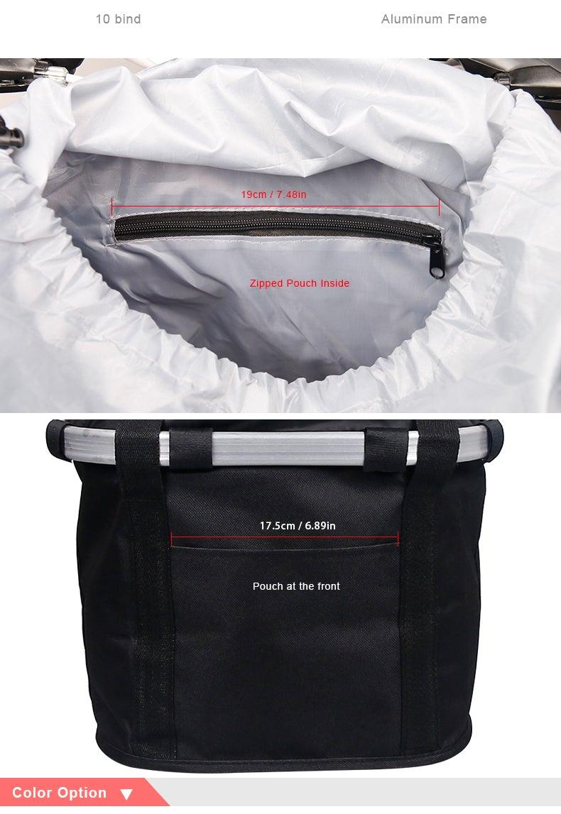 Panier de vélo pour guidon, support de transport pour cyclisme, pochette de vélo, sac de transport avant, panier de chargement de vélo, panier de vélo amovible, panier pliable pour petit chien ou chat pour la plupart des VTT et vélos, installation facile