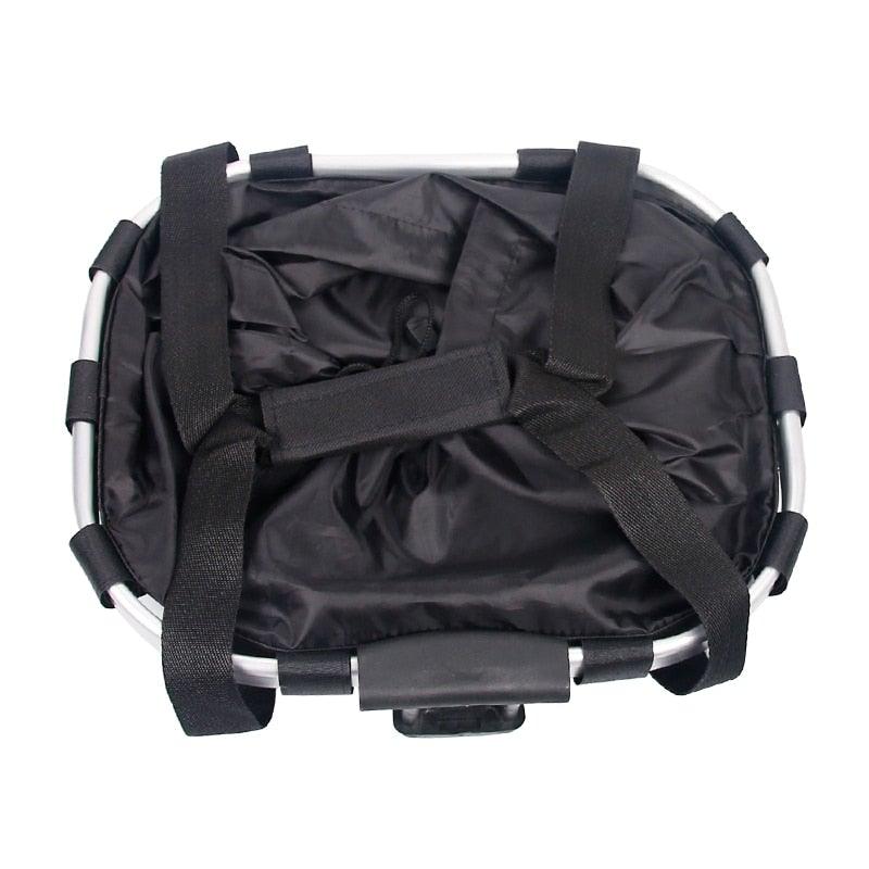 Panier de vélo pour guidon, support de transport pour cyclisme, pochette de vélo, sac de transport avant, panier de chargement de vélo, panier de vélo amovible, panier pliable pour petit chien ou chat pour la plupart des VTT et vélos, installation facile