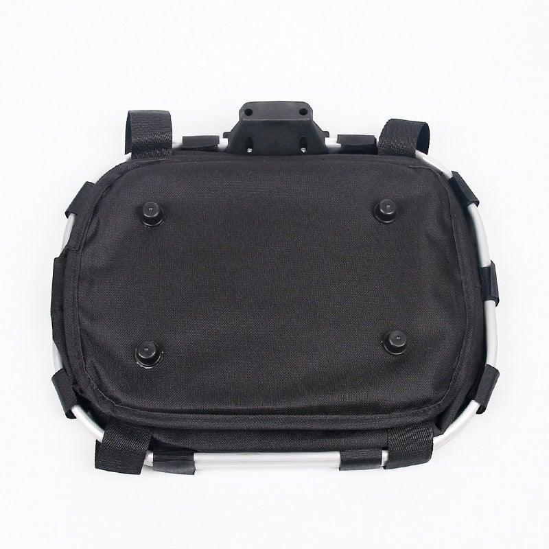 Panier de vélo pour guidon, support de transport pour cyclisme, pochette de vélo, sac de transport avant, panier de chargement de vélo, panier de vélo amovible, panier pliable pour petit chien ou chat pour la plupart des VTT et vélos, installation facile