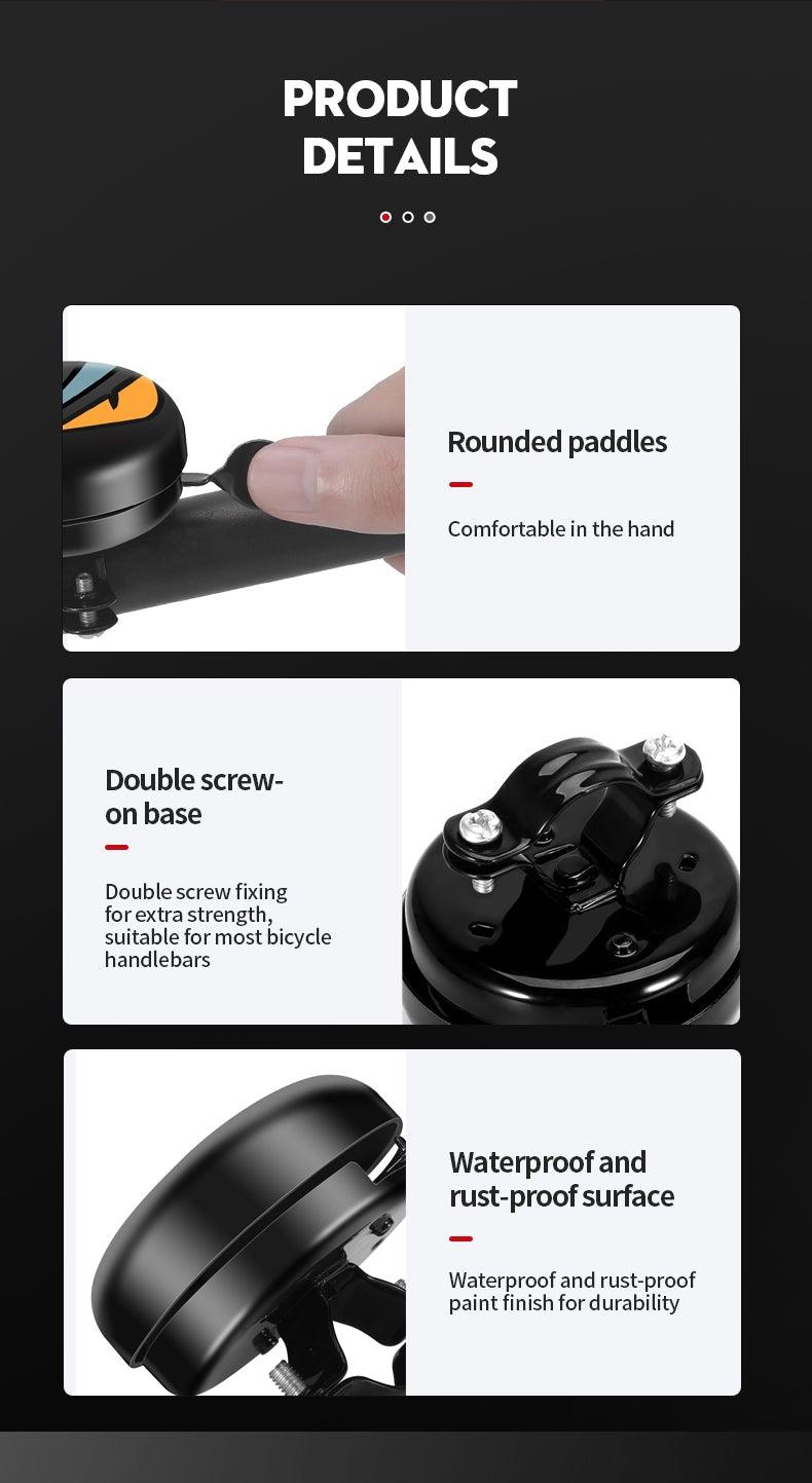 Klaxon de vélo pour la sécurité à vélo, adorable klaxon en alliage d'aluminium, sonnette métallique pour guidon, accessoires de cyclisme, sonnette de vélo classique en aluminium avec un son clair et fort pour vélos d'enfants et d'adultes