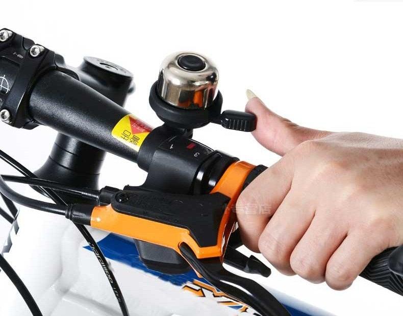 Cloche de vélo, klaxon de vélo classique ordinaire, accessoires de vélo, corps entièrement métallique, tonalité forte et décente, pour adultes et enfants
