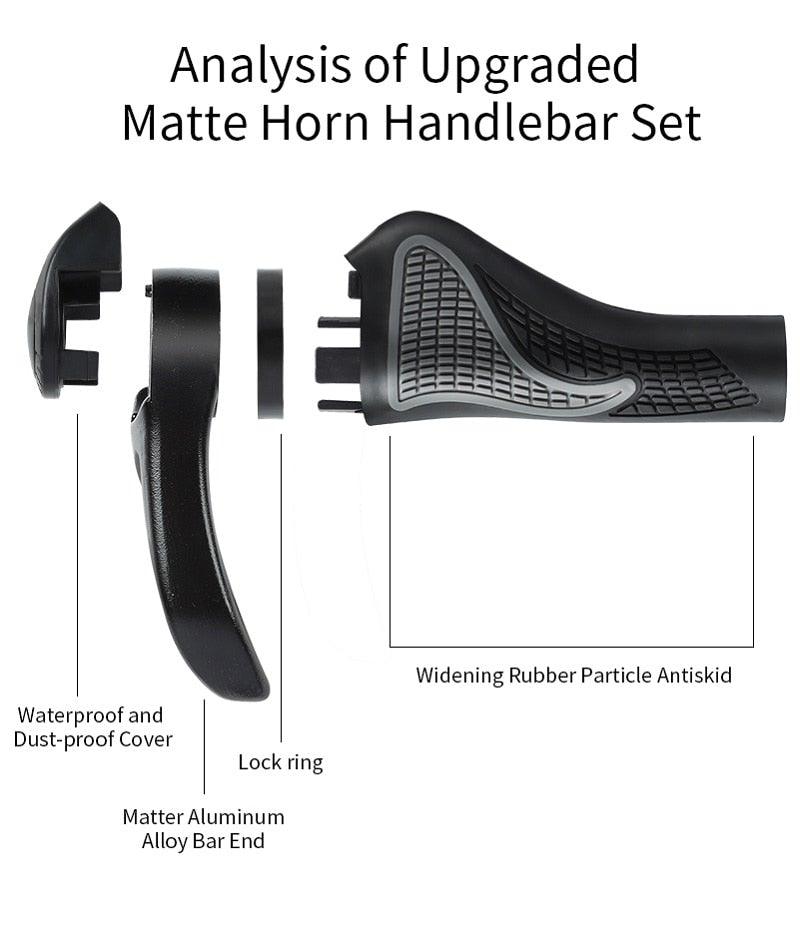 Poignées de vélo en caoutchouc antidérapantes pour guidon, manchons de guidon, verrous en alliage d'aluminium pour VTT, poignées de verrouillage pour guidon de vélo, poignées antidérapantes