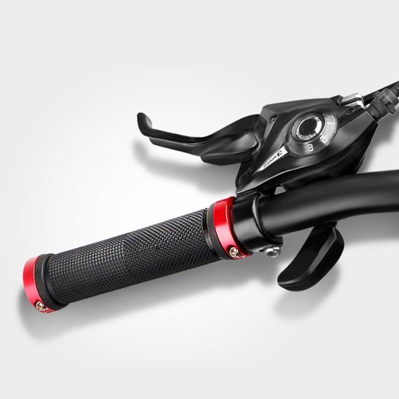 Poignées de vélo en caoutchouc antidérapantes pour guidon, manchons de guidon, verrous en alliage d'aluminium pour VTT, poignées de verrouillage pour guidon de vélo, poignées antidérapantes