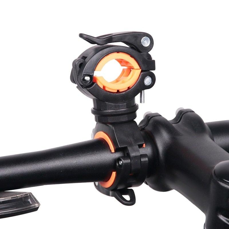 Support de lumière de vélo Support de lampe de vélo Support de pompe de phare à LED Support à dégagement rapide Support de lampe de poche universel rotatif à 360 degrés Support de montage de vélo Support de lampe de poche