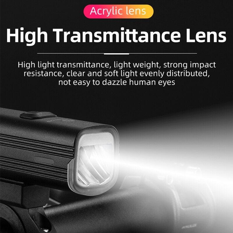 Éclairage de vélo avant, chargement USB, phare de vélo, lampe torche anti-éblouissement pour la nuit, phare avant de vélo de route et feu arrière, phare de vélo LED à 5 modes pour hommes, femmes, cyclisme de route, VTT, conduite de nuit, 4800mAh