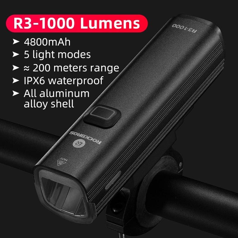 Éclairage de vélo avant, chargement USB, phare de vélo, lampe torche anti-éblouissement pour la nuit, phare avant de vélo de route et feu arrière, phare de vélo LED à 5 modes pour hommes, femmes, cyclisme de route, VTT, conduite de nuit, 4800mAh