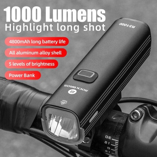Éclairage de vélo avant, chargement USB, phare de vélo, lampe torche anti-éblouissement pour la nuit, phare avant de vélo de route et feu arrière, phare de vélo LED à 5 modes pour hommes, femmes, cyclisme de route, VTT, conduite de nuit, 4800mAh