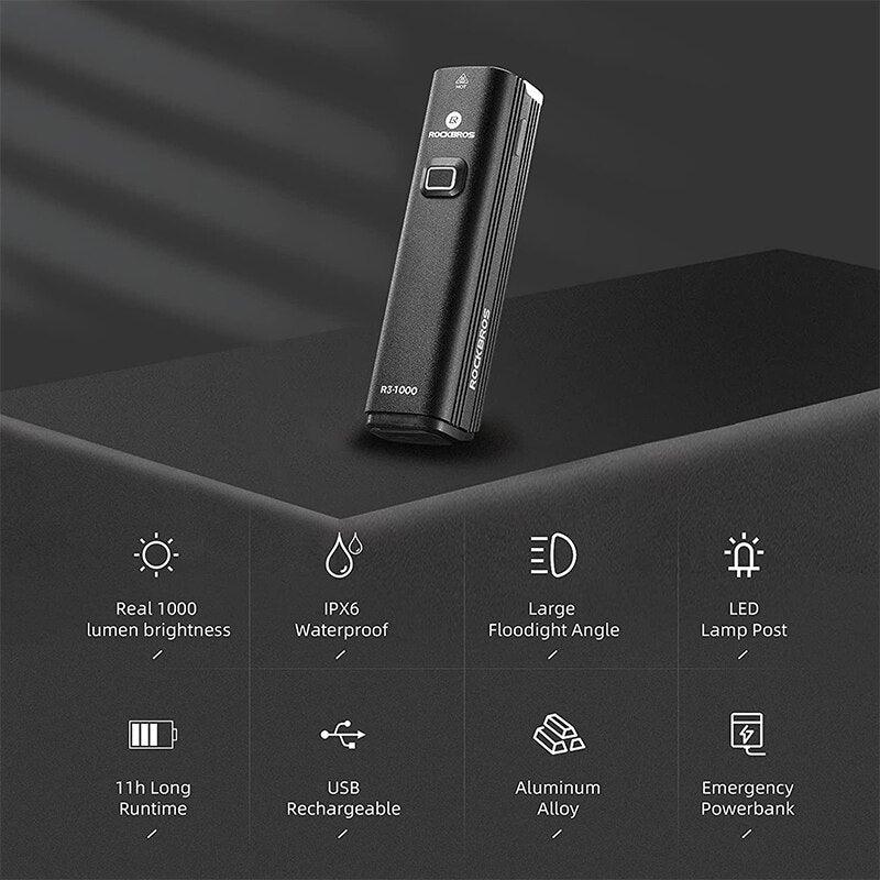 Éclairage de vélo avant, chargement USB, phare de vélo, lampe torche anti-éblouissement pour la nuit, phare avant de vélo de route et feu arrière, phare de vélo LED à 5 modes pour hommes, femmes, cyclisme de route, VTT, conduite de nuit, 4800mAh