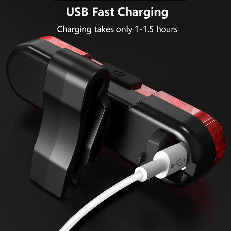 Feux de vélo étanches pour la conduite, feu arrière, rechargeable par USB, phare de VTT, éclairage de vélo, feu arrière, lampe de sécurité de vélo lumineuse, lampe torche de cyclisme