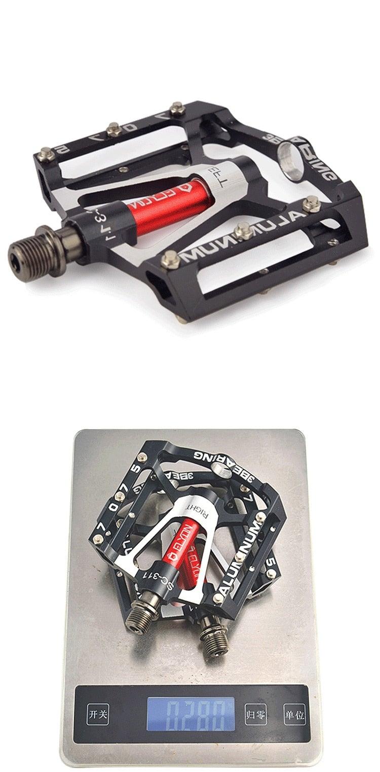 Pédales de vélo Plates VTT Route 3 Roulements Étanches Vélo de Montagne aluminium Large Plateforme Pédales VTT Pédales Vélo Plates Légères Pédales de Vélo de Route Fibre Roulement Scellé Pédales Plates