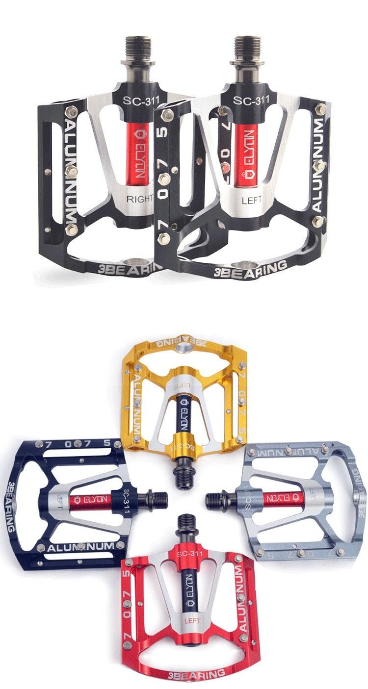 Pédales de vélo Plates VTT Route 3 Roulements Étanches Vélo de Montagne aluminium Large Plateforme Pédales VTT Pédales Vélo Plates Légères Pédales de Vélo de Route Fibre Roulement Scellé Pédales Plates