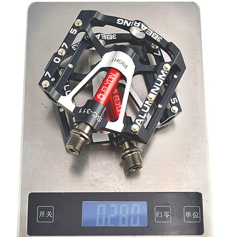 Pédales de vélo Plates VTT Route 3 Roulements Étanches Vélo de Montagne aluminium Large Plateforme Pédales VTT Pédales Vélo Plates Légères Pédales de Vélo de Route Fibre Roulement Scellé Pédales Plates