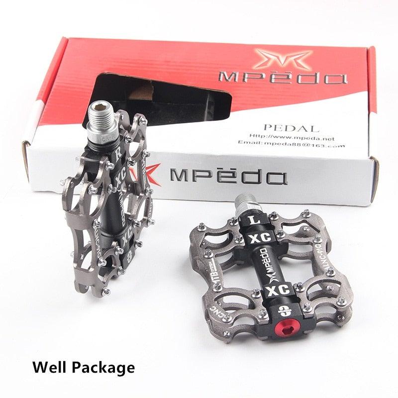Pédales de vélo Étanches 2 Roulements Crampons Repose-pieds Vélo de route VTT Pédale en alliage d'aluminium Pièces de cyclisme antidérapantes Pédales de VTT Pédales plates de vélo Roulement étanche en aluminium Plateforme légère pour vélo de route VTT