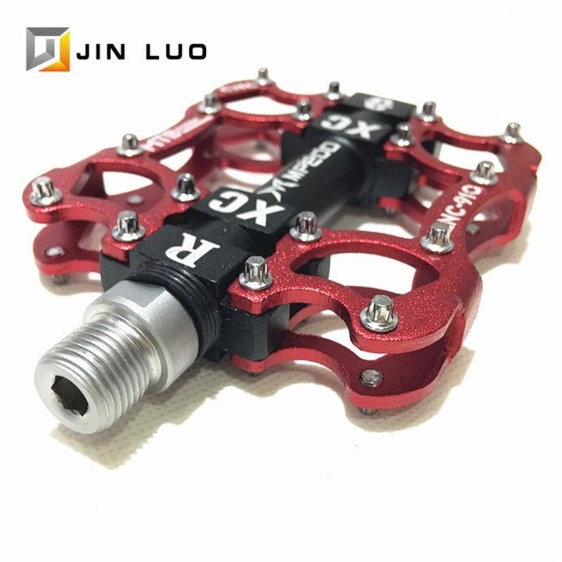 Pédales de vélo Étanches 2 Roulements Crampons Repose-pieds Vélo de route VTT Pédale en alliage d'aluminium Pièces de cyclisme antidérapantes Pédales de VTT Pédales plates de vélo Roulement étanche en aluminium Plateforme légère pour vélo de route VTT