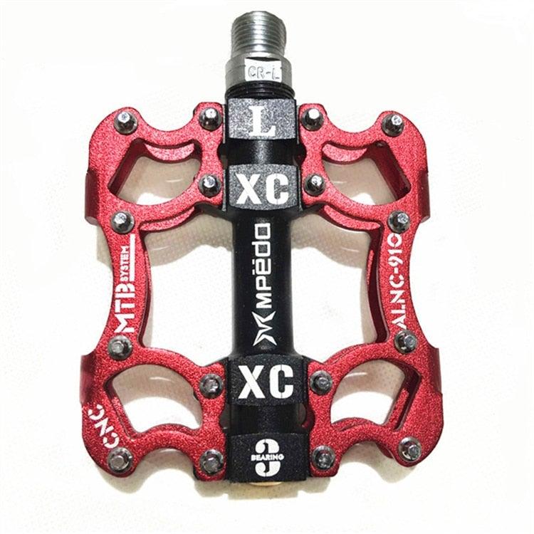 Pédales de vélo Étanches 2 Roulements Crampons Repose-pieds Vélo de route VTT Pédale en alliage d'aluminium Pièces de cyclisme antidérapantes Pédales de VTT Pédales plates de vélo Roulement étanche en aluminium Plateforme légère pour vélo de route VTT