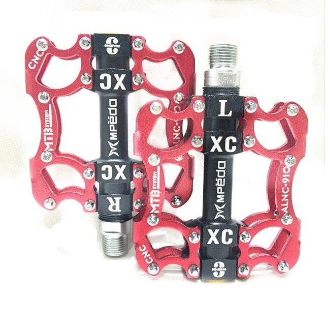 Pédales de vélo Étanches 2 Roulements Crampons Repose-pieds Vélo de route VTT Pédale en alliage d'aluminium Pièces de cyclisme antidérapantes Pédales de VTT Pédales plates de vélo Roulement étanche en aluminium Plateforme légère pour vélo de route VTT