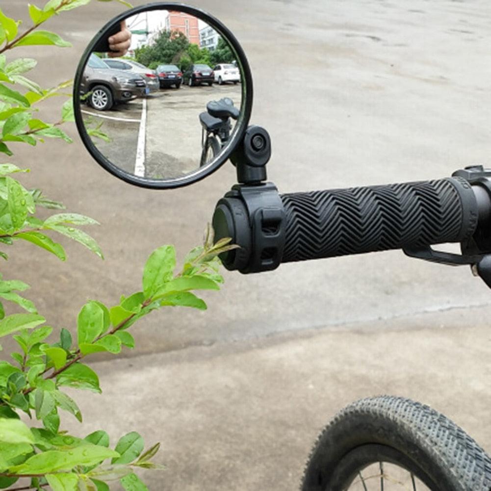 Rétroviseur de vélo universel pour guidon Rétroviseur rotatif à 360 degrés pour vélo Accessoires de cyclisme Rétroviseur arrière de vélo réglable Rétroviseurs rotatifs à 360° fixés au guidon Miroir en verre Rétroviseur universel