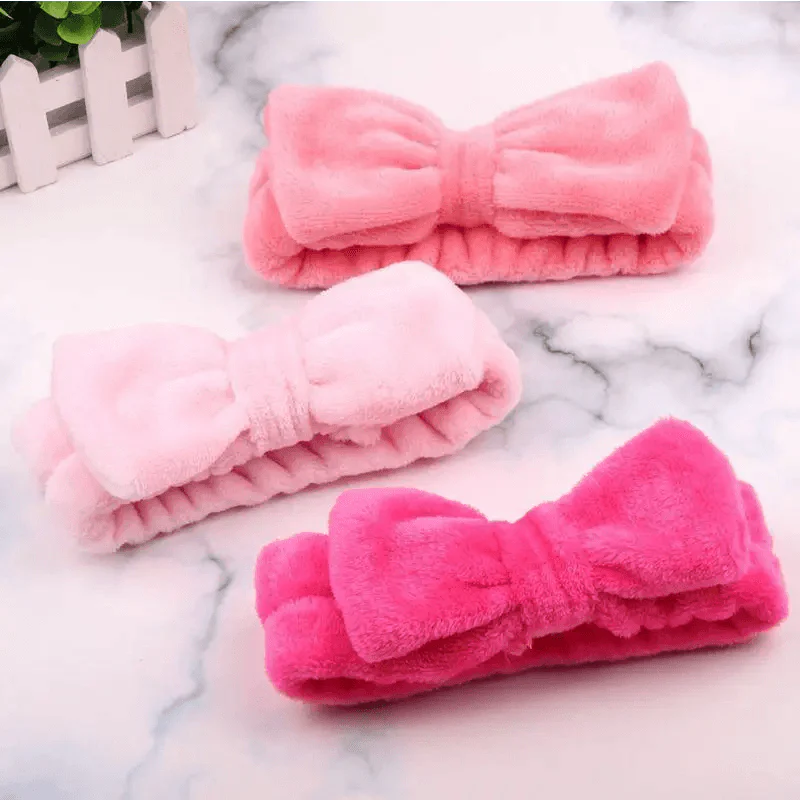 Grands bandeaux élastiques doux, pour SPA, douche, maquillage, lavage du visage, bandeau pour filles, accessoires pour cheveux pour femmes