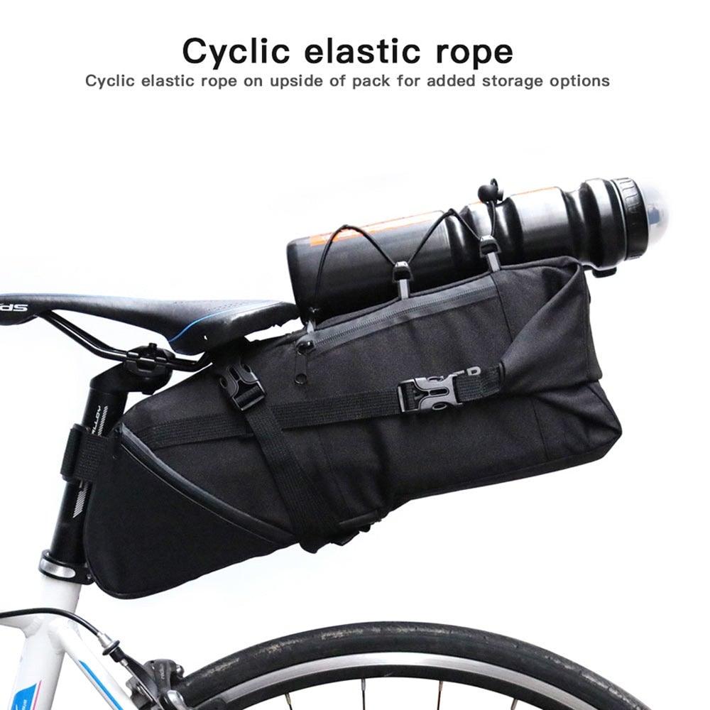 Sac de Vélo Imperméable Grande Capacité Sacoche de Vélo Pliable pour Vélo de Route Sac de Rangement Arrière pour Vélo Sac de Selle Imperméable Roulable Sac Arrière pour Vélo Noir 13L
