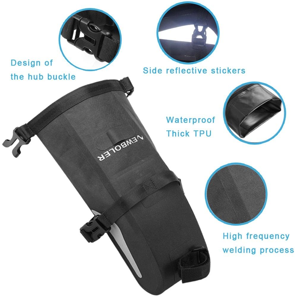 Sac de Vélo Imperméable Grande Capacité Sacoche de Vélo Pliable pour Vélo de Route Sac de Rangement Arrière pour Vélo Sac de Selle Imperméable Roulable Sac Arrière pour Vélo Noir 13L