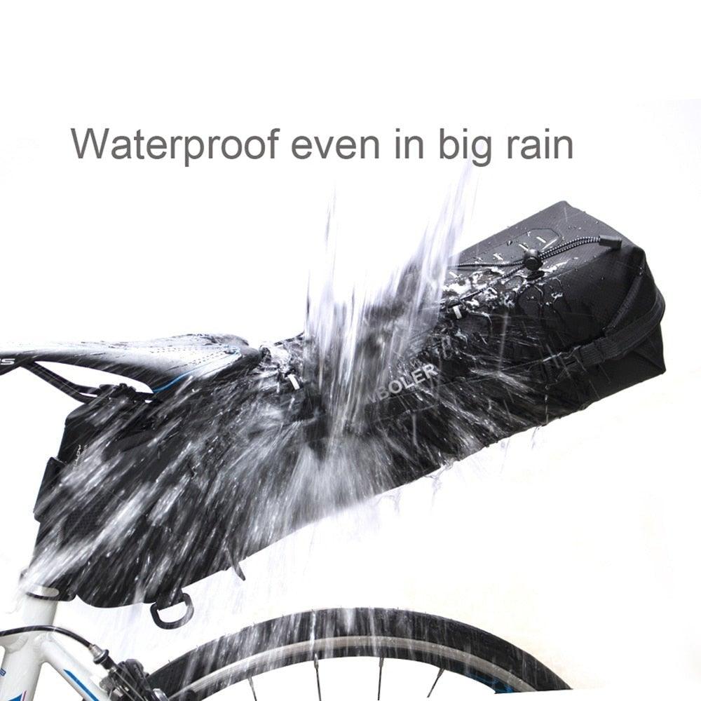 Sac de Vélo Imperméable Grande Capacité Sacoche de Vélo Pliable pour Vélo de Route Sac de Rangement Arrière pour Vélo Sac de Selle Imperméable Roulable Sac Arrière pour Vélo Noir 13L