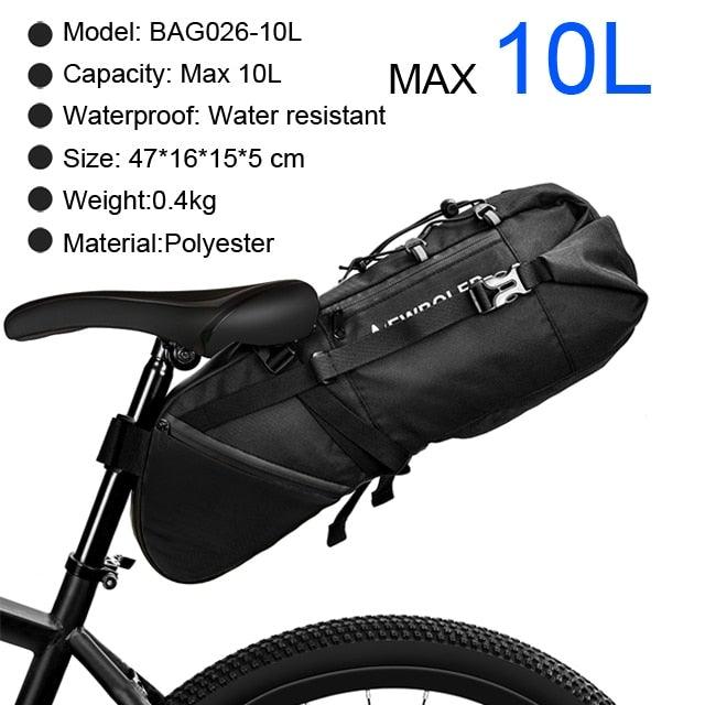 Sac de Vélo Imperméable Grande Capacité Sacoche de Vélo Pliable pour Vélo de Route Sac de Rangement Arrière pour Vélo Sac de Selle Imperméable Roulable Sac Arrière pour Vélo Noir 13L