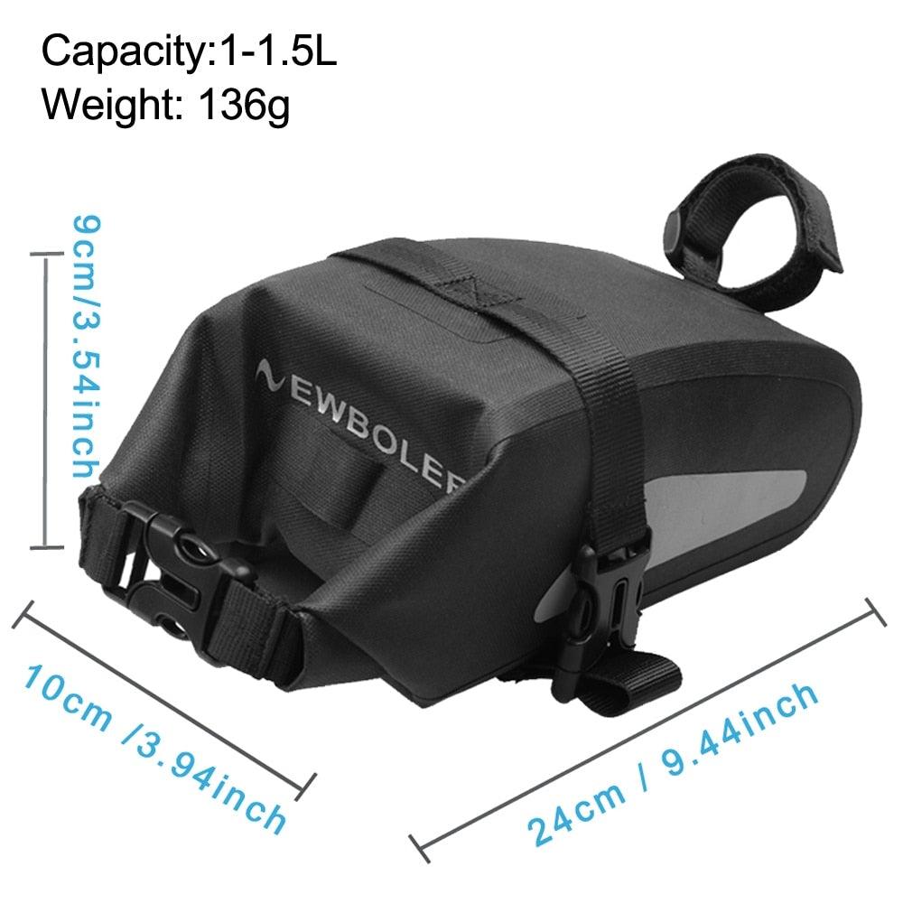 Sac de Vélo Imperméable Grande Capacité Sacoche de Vélo Pliable pour Vélo de Route Sac de Rangement Arrière pour Vélo Sac de Selle Imperméable Roulable Sac Arrière pour Vélo Noir 13L