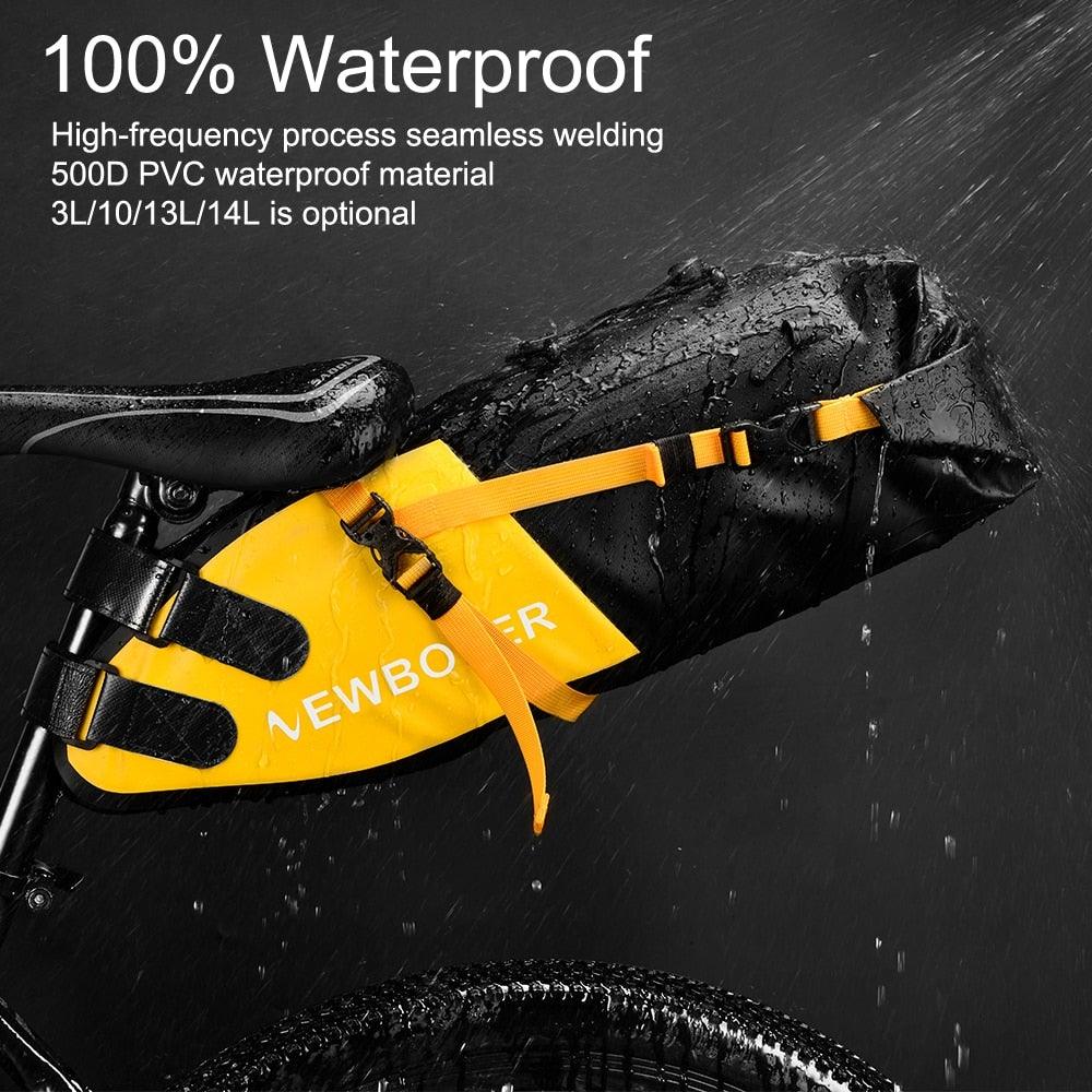 Sac de Vélo Imperméable Grande Capacité Sacoche de Vélo Pliable pour Vélo de Route Sac de Rangement Arrière pour Vélo Sac de Selle Imperméable Roulable Sac Arrière pour Vélo Noir 13L