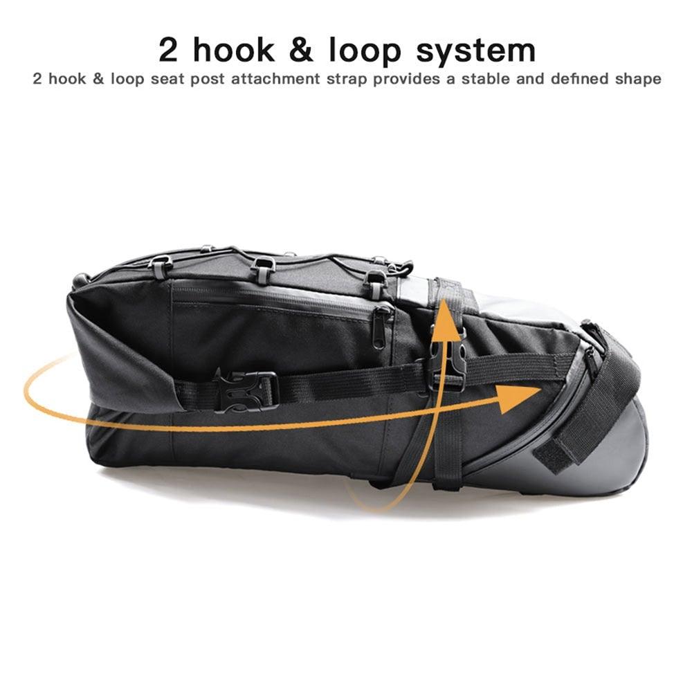 Sac de Vélo Imperméable Grande Capacité Sacoche de Vélo Pliable pour Vélo de Route Sac de Rangement Arrière pour Vélo Sac de Selle Imperméable Roulable Sac Arrière pour Vélo Noir 13L