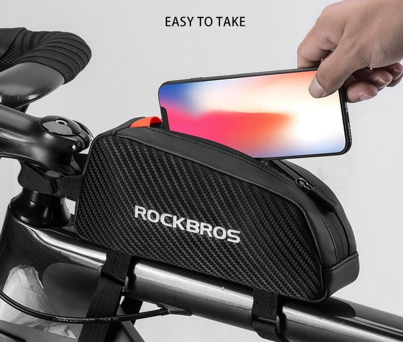 Sacoche de vélo étanche réfléchissante avant de cadre de vélo, grande capacité, ultralégère, sacoche de vélo de cyclisme, sacoche de cadre avant, sac de rangement de vélo résistant à l'eau, grande pochette de vélo