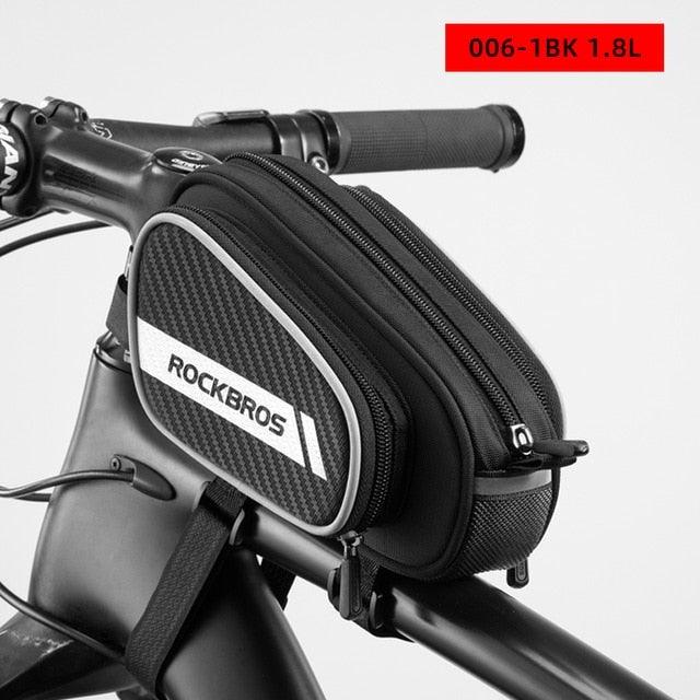 Sacoche de vélo étanche réfléchissante avant de cadre de vélo, grande capacité, ultralégère, sacoche de vélo de cyclisme, sacoche de cadre avant, sac de rangement de vélo résistant à l'eau, grande pochette de vélo