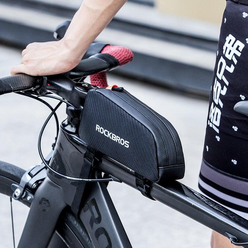 Sacoche de vélo étanche réfléchissante avant de cadre de vélo, grande capacité, ultralégère, sacoche de vélo de cyclisme, sacoche de cadre avant, sac de rangement de vélo résistant à l'eau, grande pochette de vélo
