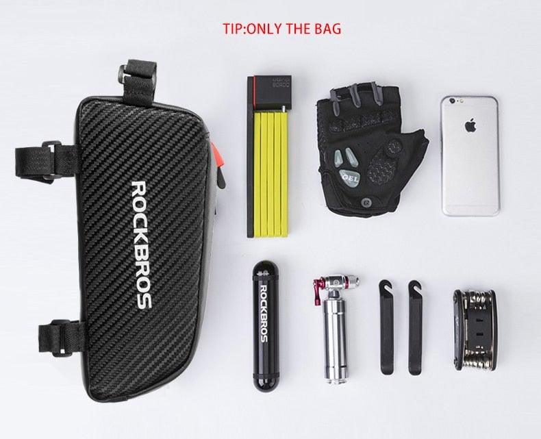 Sacoche de vélo étanche réfléchissante avant de cadre de vélo, grande capacité, ultralégère, sacoche de vélo de cyclisme, sacoche de cadre avant, sac de rangement de vélo résistant à l'eau, grande pochette de vélo