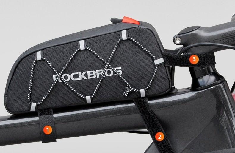 Sacoche de vélo étanche réfléchissante avant de cadre de vélo, grande capacité, ultralégère, sacoche de vélo de cyclisme, sacoche de cadre avant, sac de rangement de vélo résistant à l'eau, grande pochette de vélo