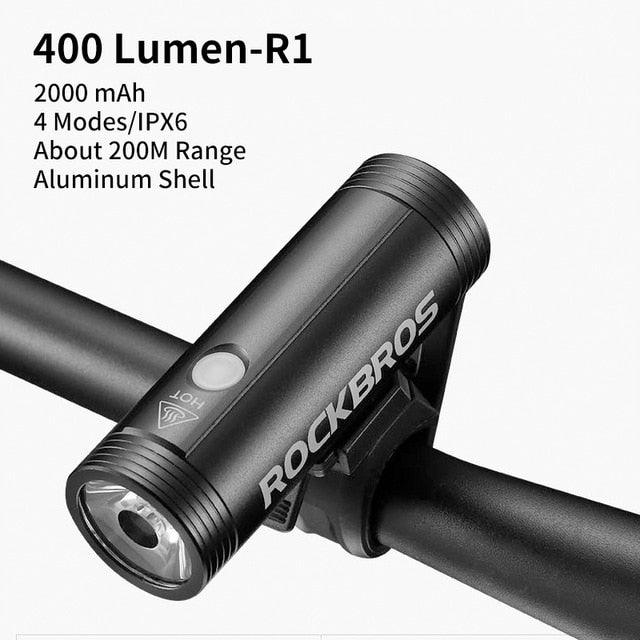 Lampe frontale de vélo étanche rechargeable par USB Phare de vélo Lampe de poche LED Lampe de vélo rechargeable par USB Phare avant de vélo Lampe de phare de vélo LED 2000 mAh
