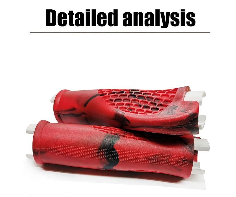 Poignées de vélo ergonomiques, embouts de guidon, poignées confortables, poignées de vélo ergonomiques, absorption des chocs, poignées de VTT, poignées antidérapantes, anneaux en alliage d'aluminium pour vélo